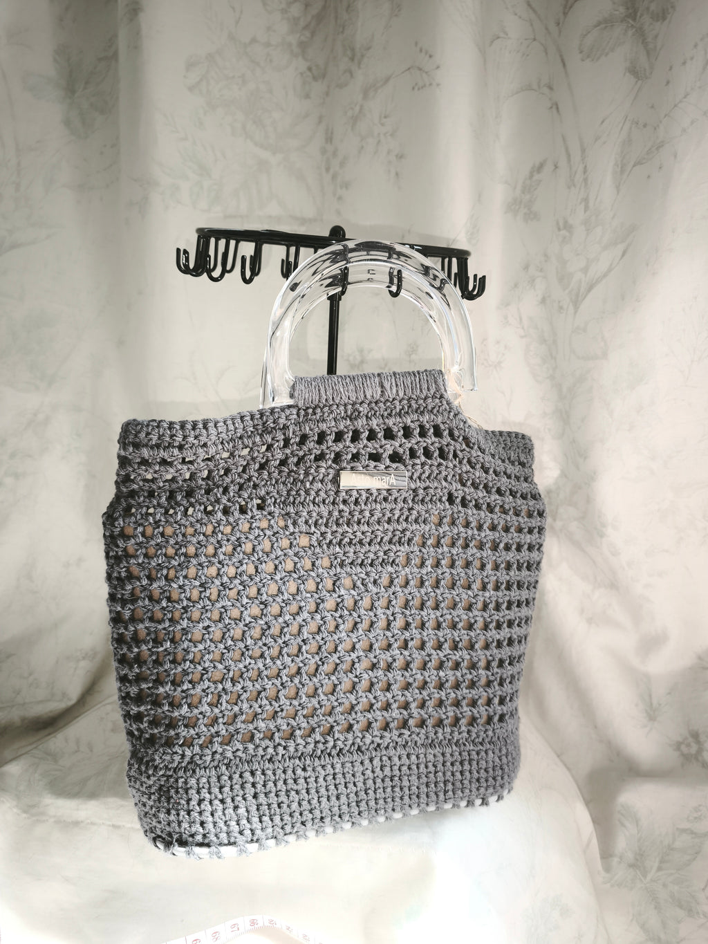 Charcoal grey small shopper