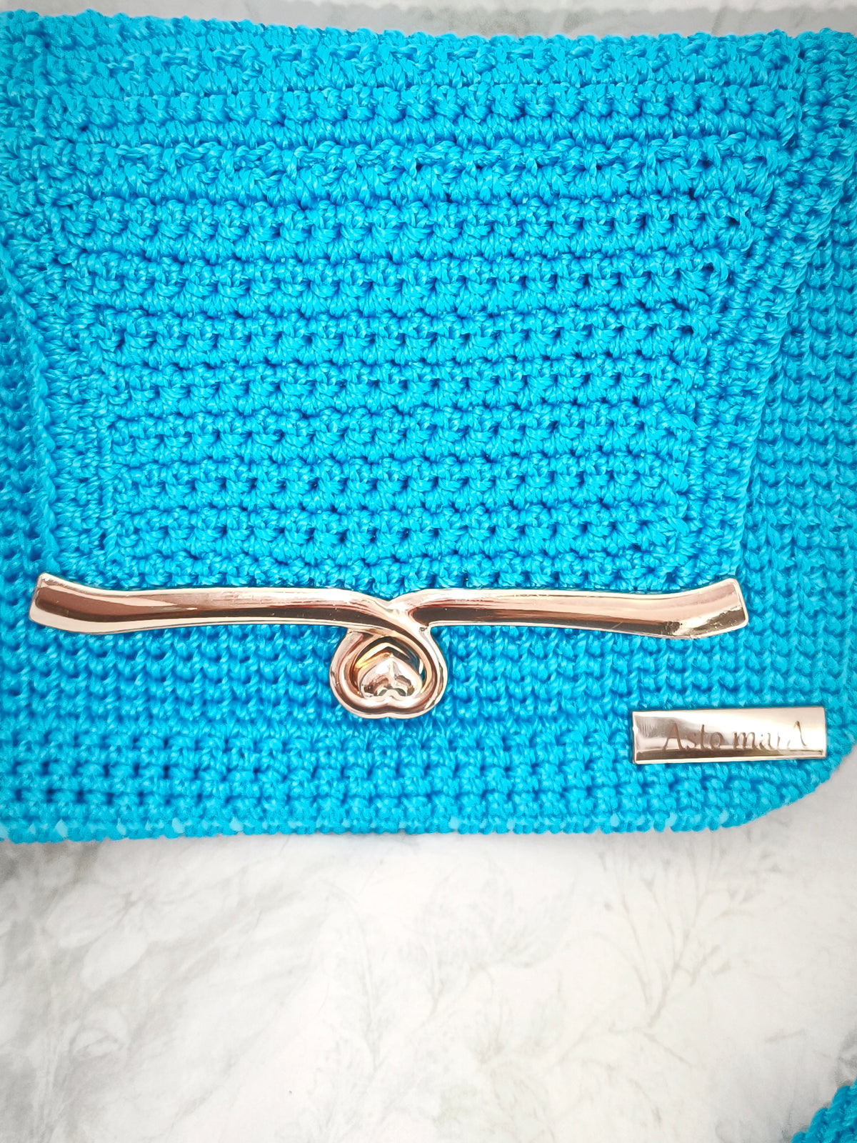 Small blue turquoise handbag clutch