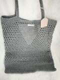 Charcoal grey shopper