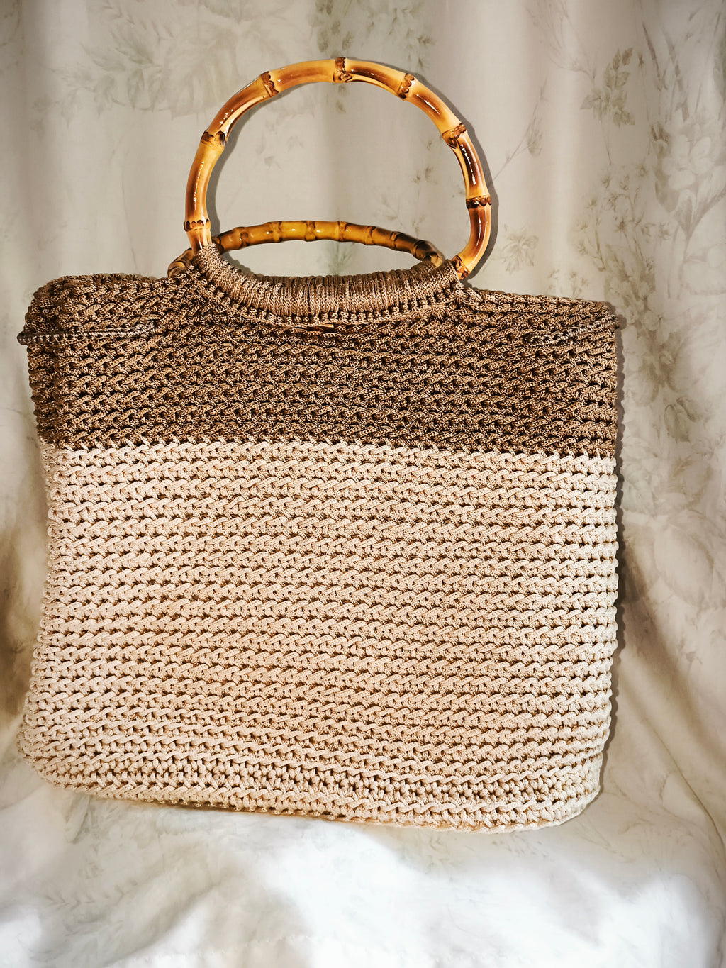 Large beige brown tote bag