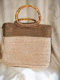 Large beige brown tote bag