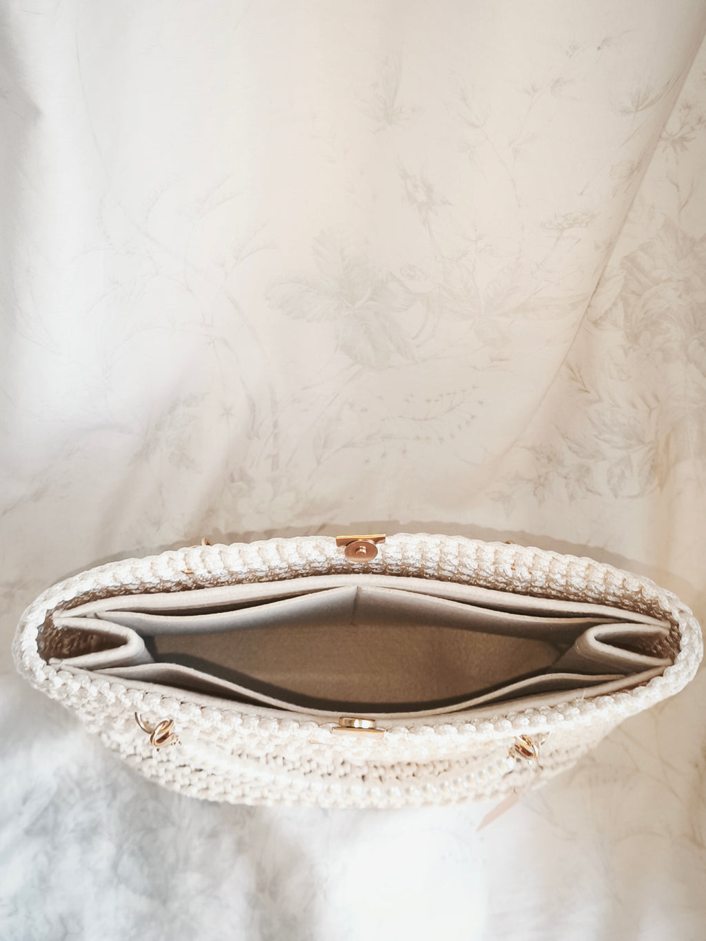 Cream handbag