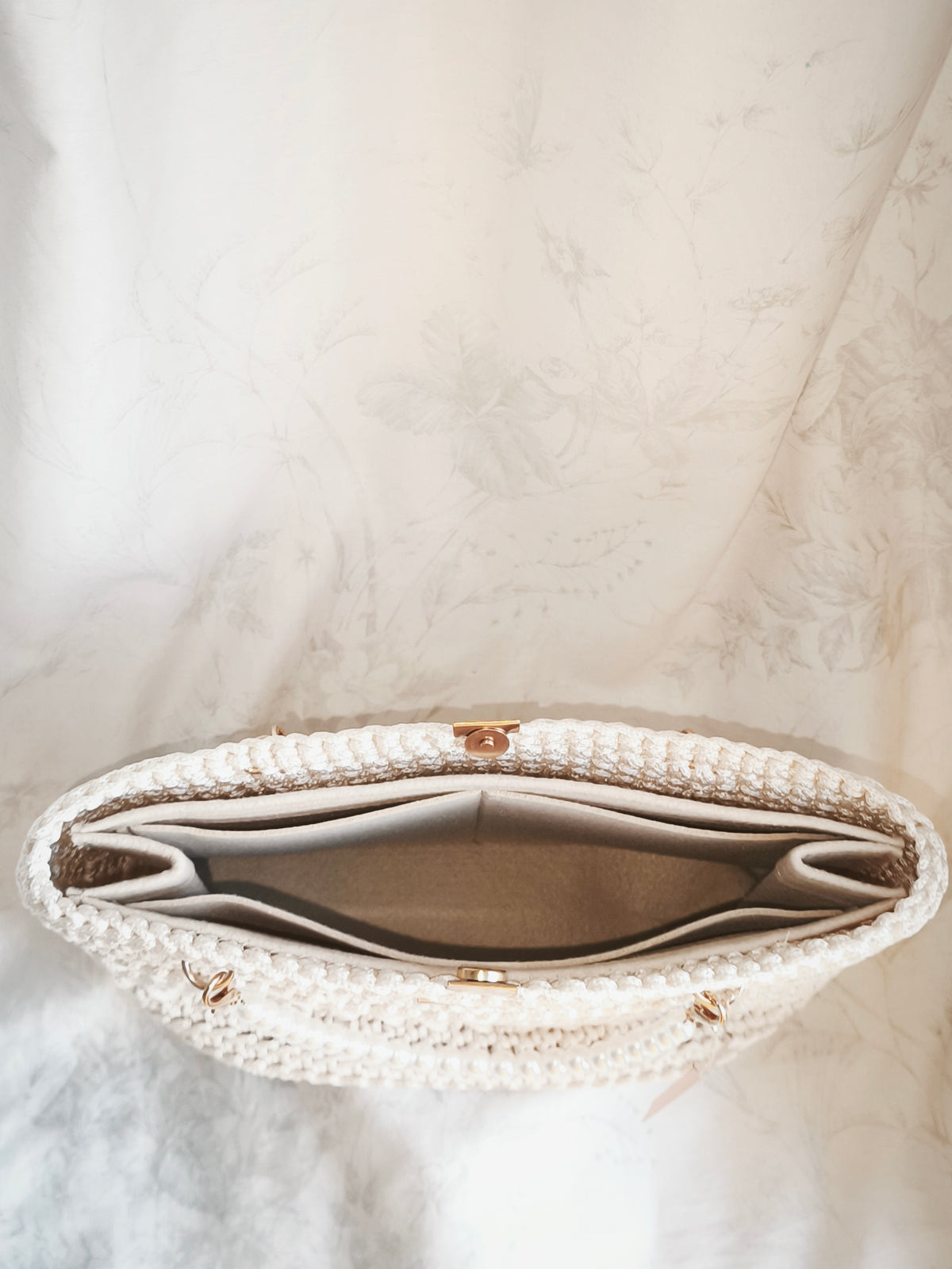 Cream handbag