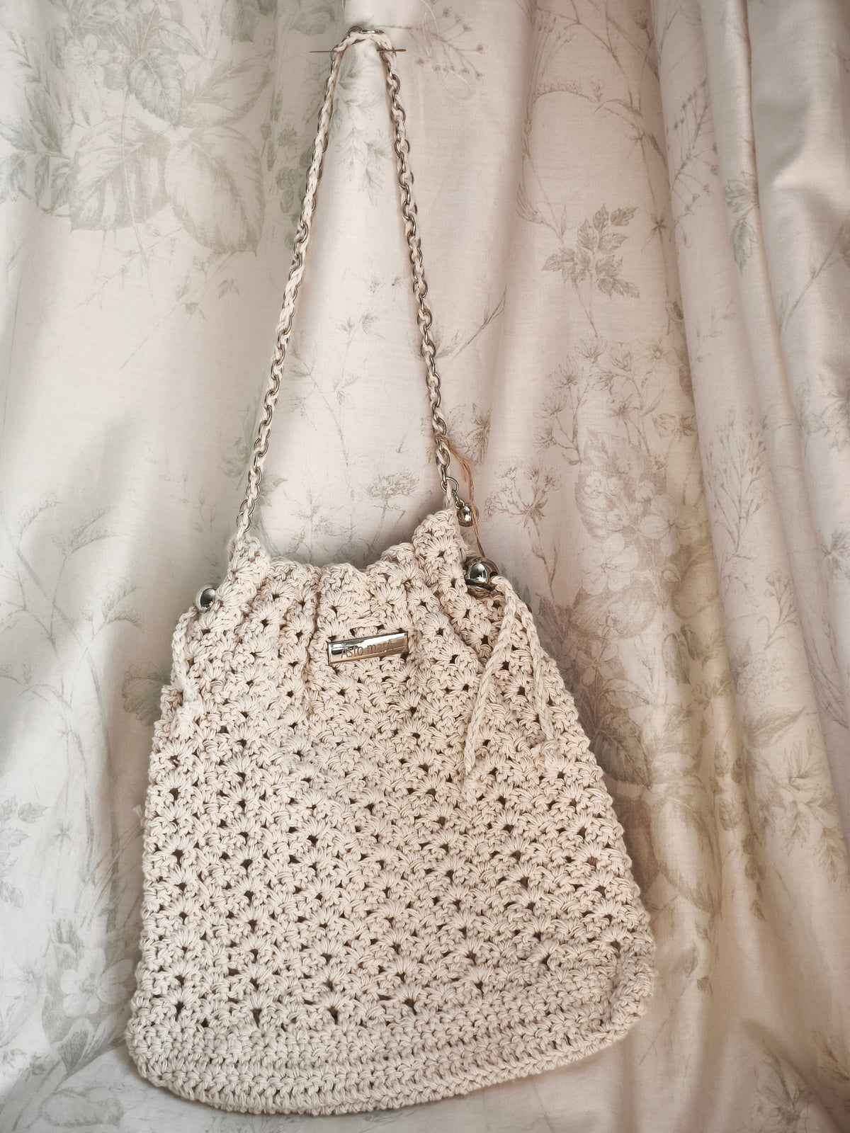 Off white cotton handbag
