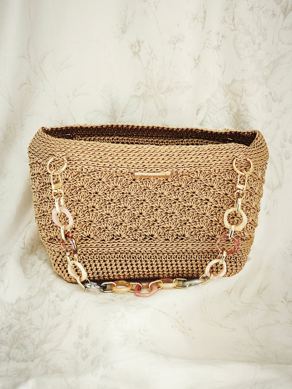 Gold shell handbag