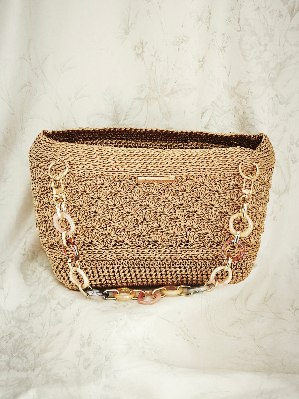 Gold shell handbag