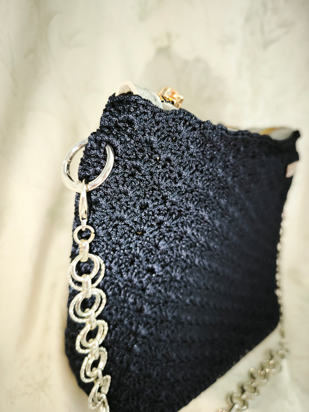 Navy shell handbag