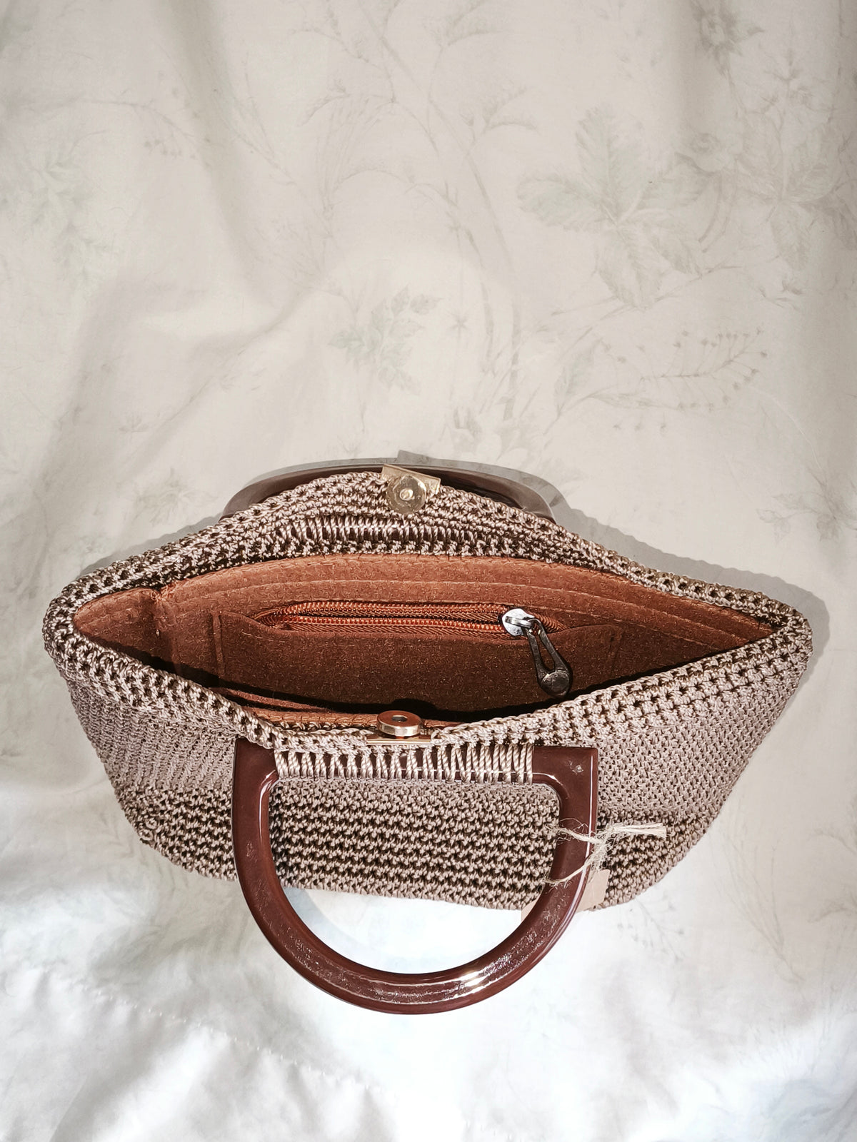 Beige brown handbag