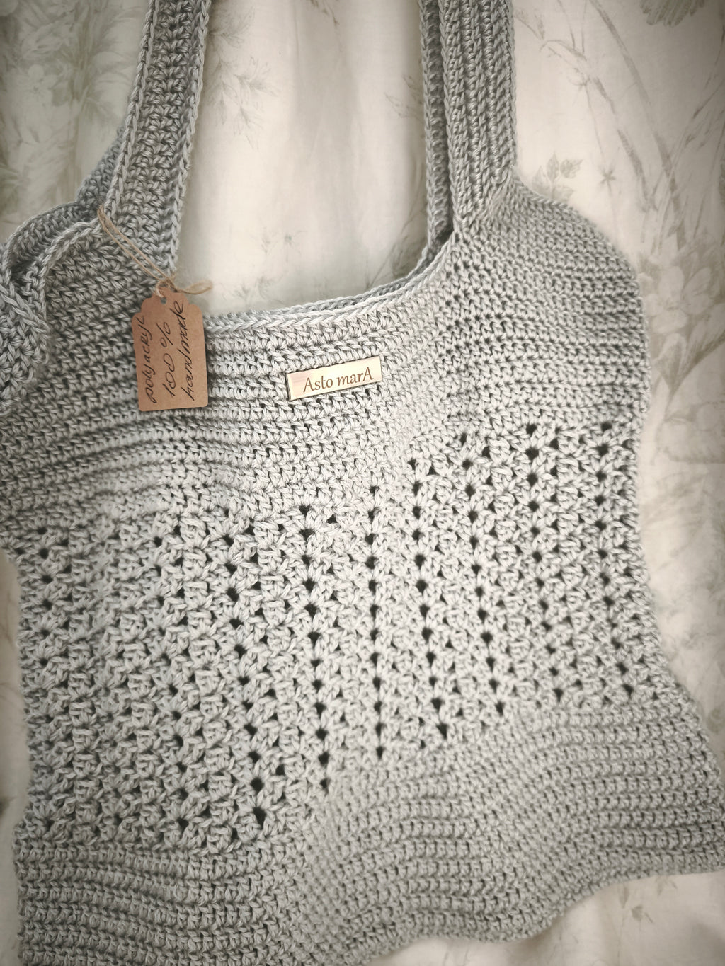 Silver grey shopper bag