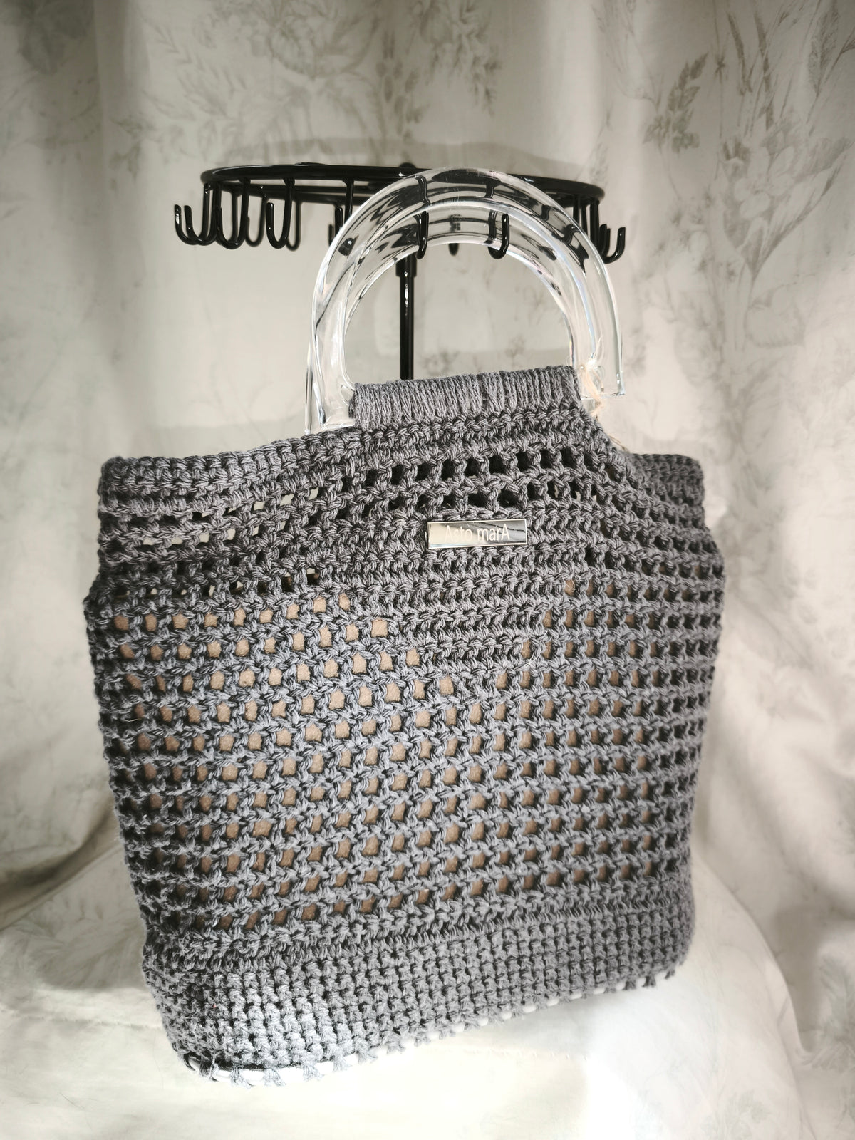 Charcoal grey small shopper