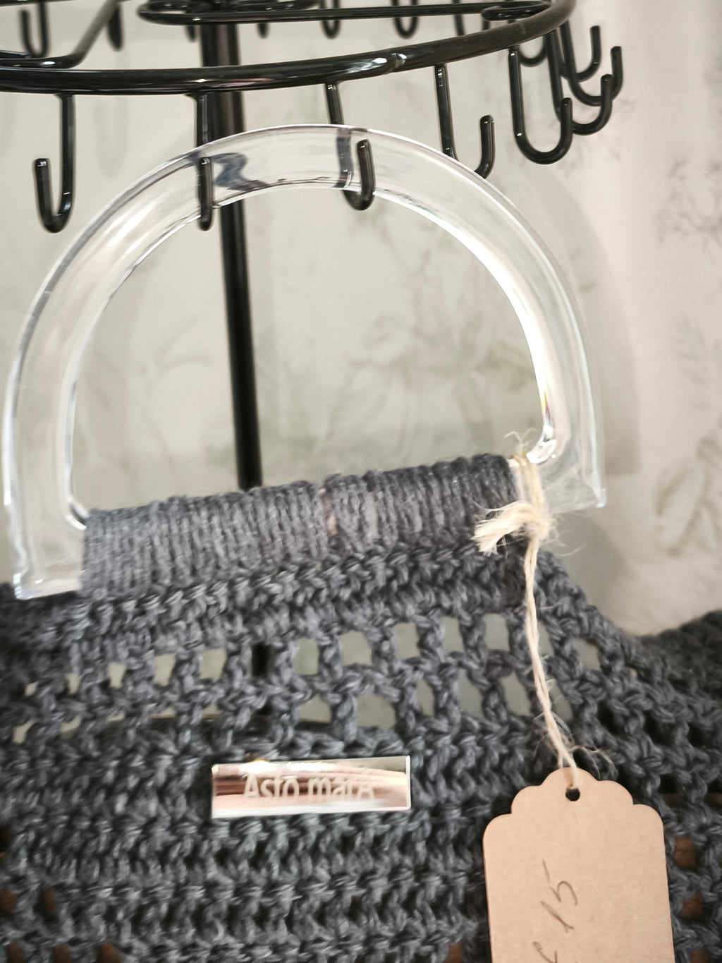 Charcoal grey small shopper