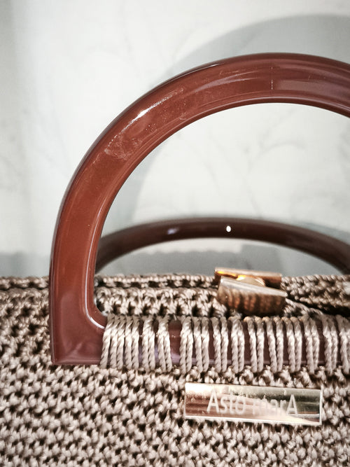 Beige brown handbag