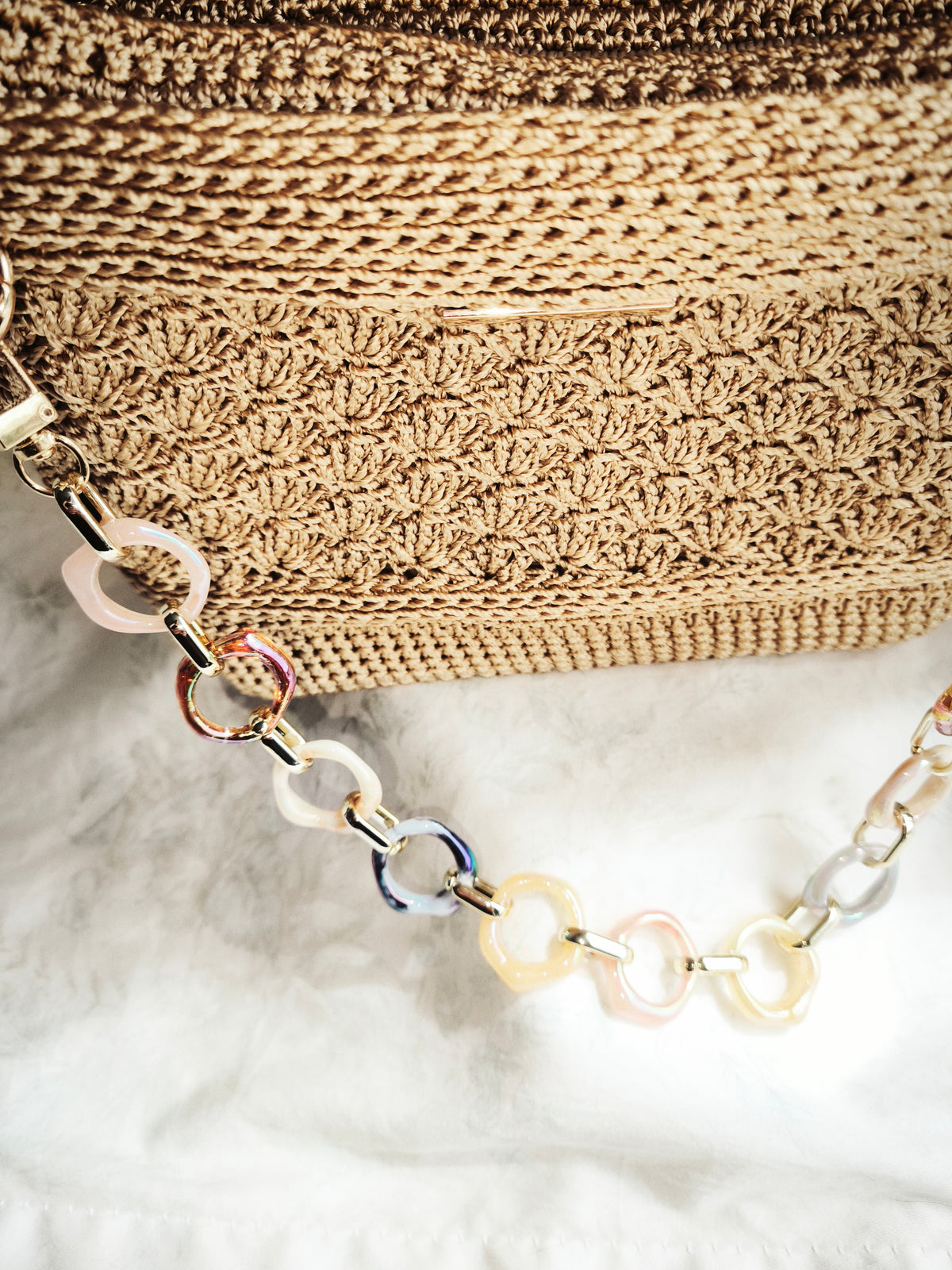 Gold shell handbag