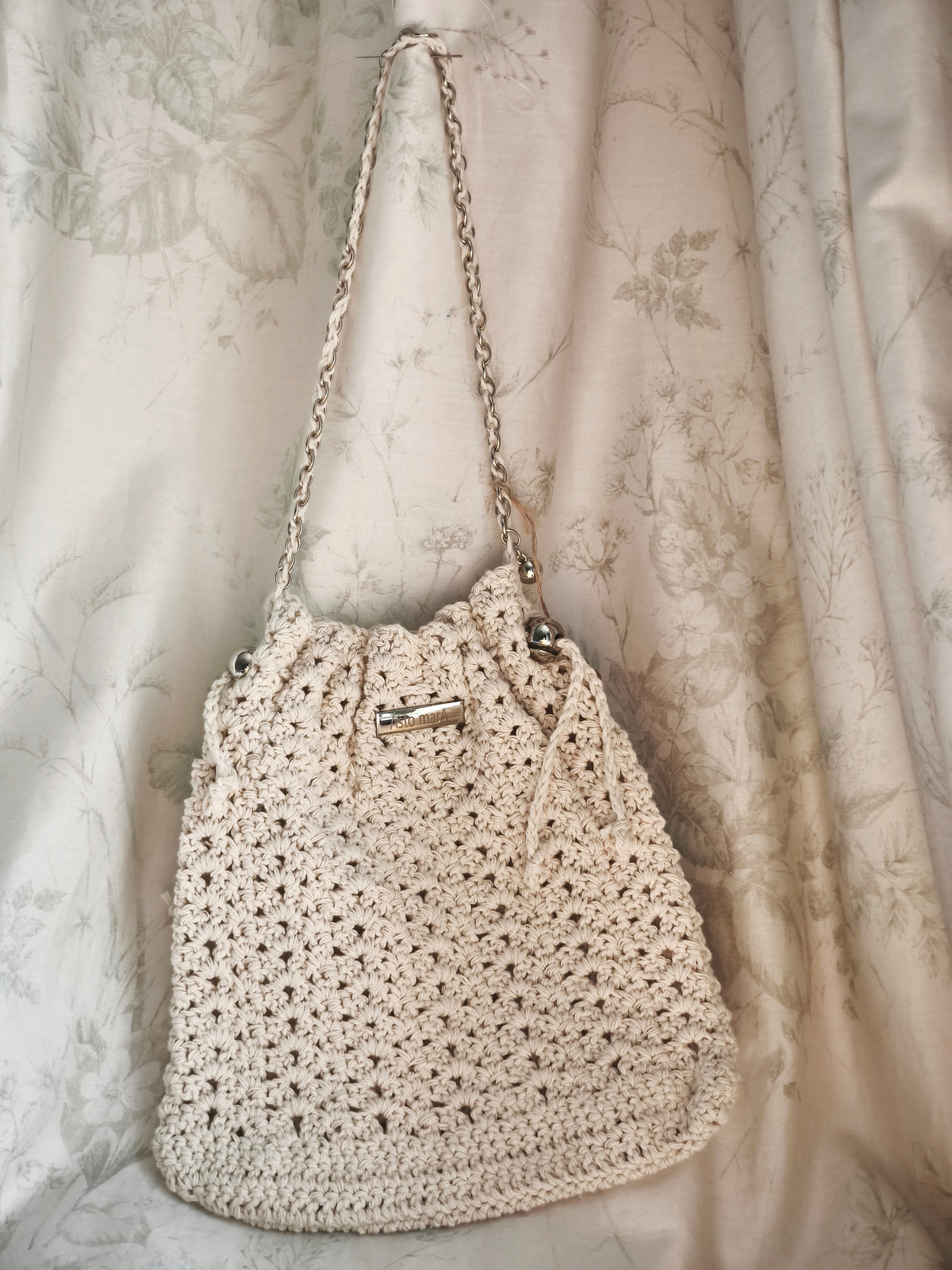 Off white cotton handbag