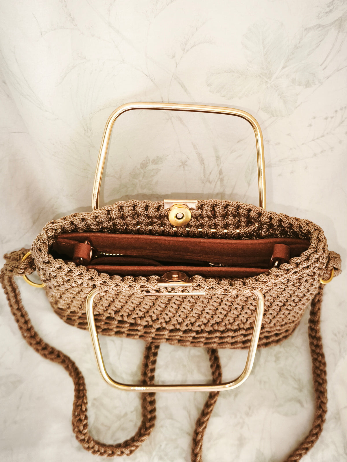 Small gold handle handbag
