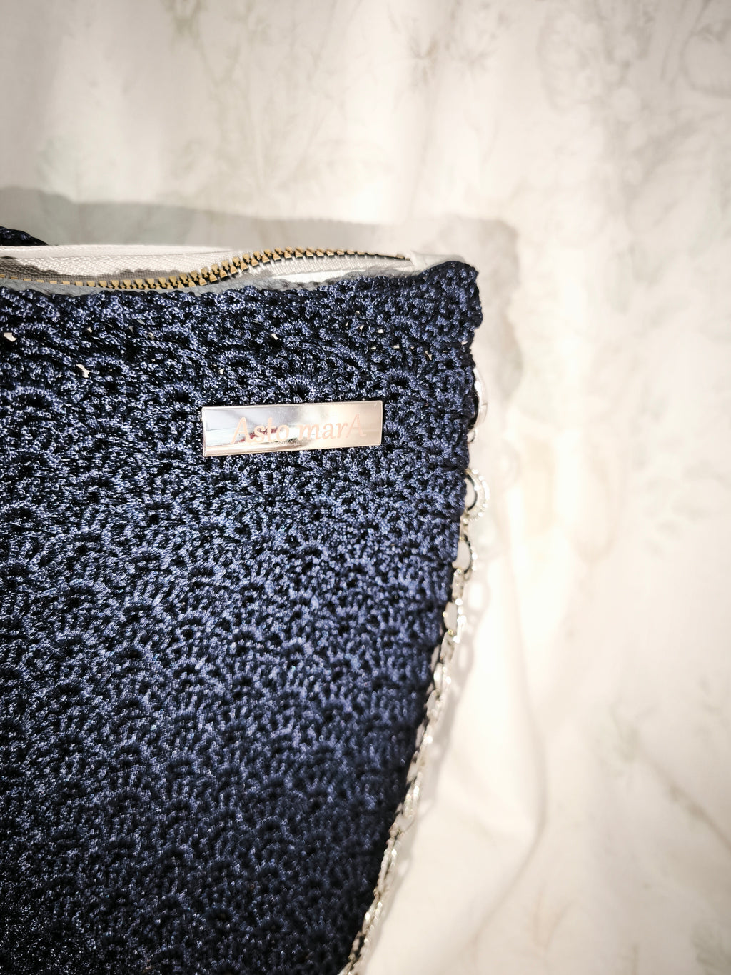 Navy shell handbag