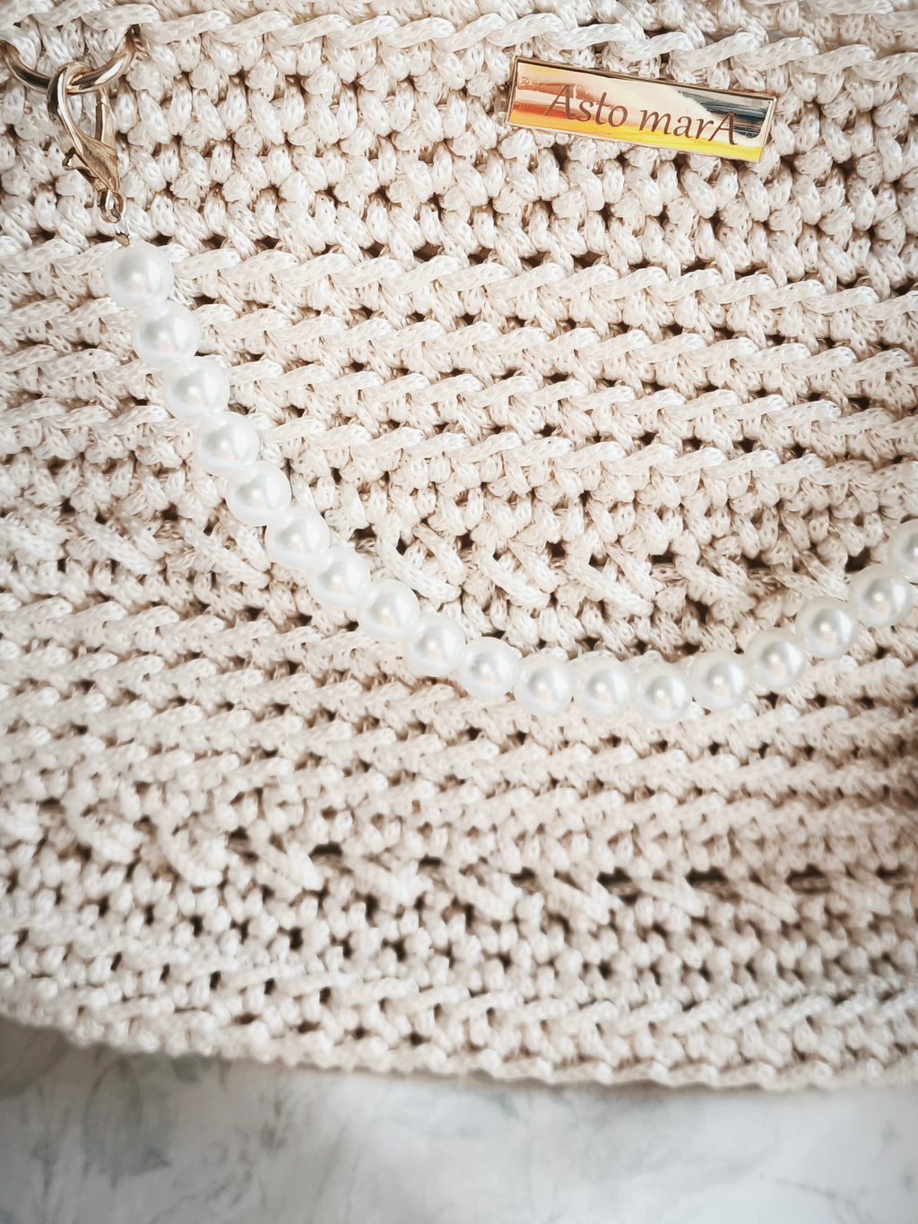 Cream handbag