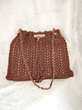 Small golden brown shoulder bag