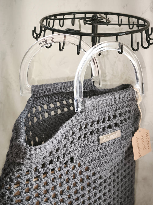 Charcoal grey small shopper
