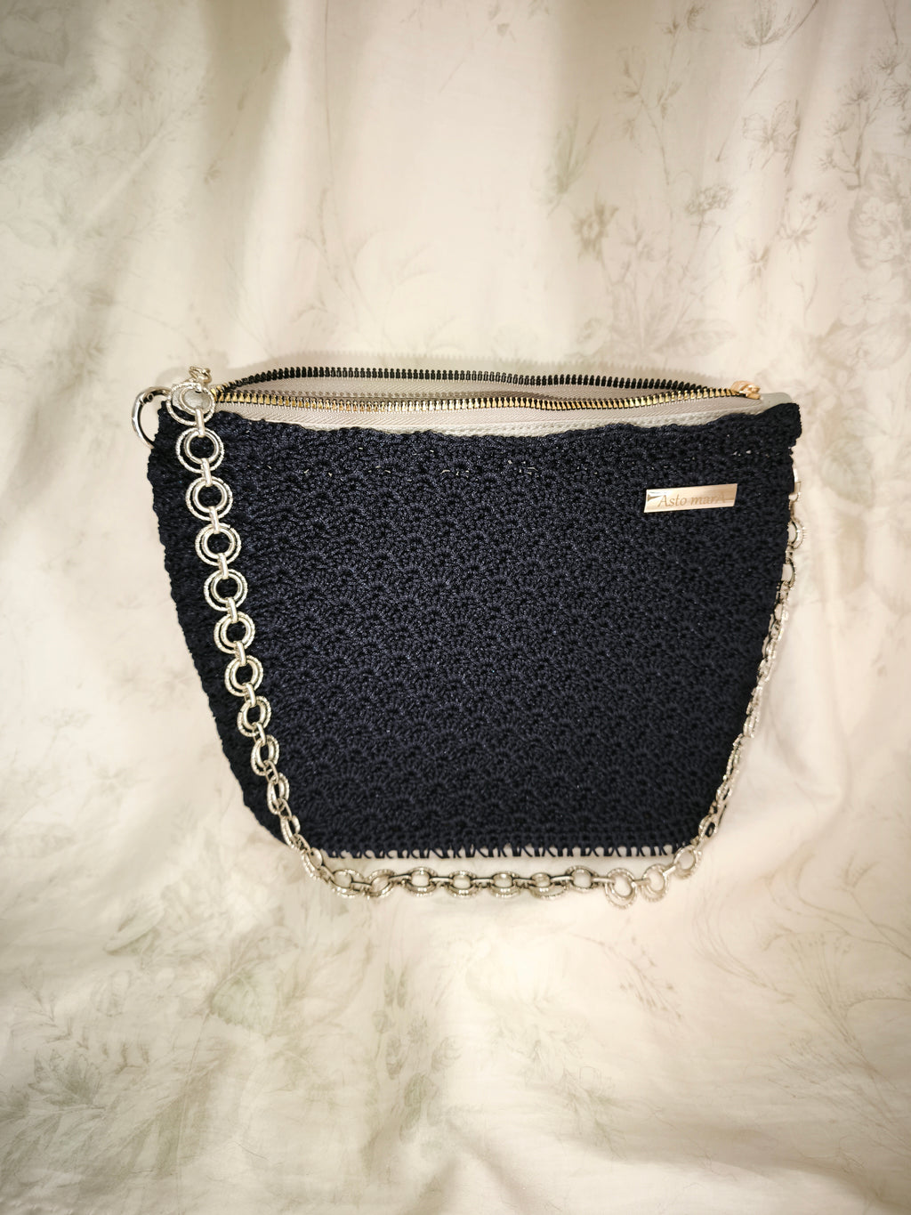 Navy shell handbag